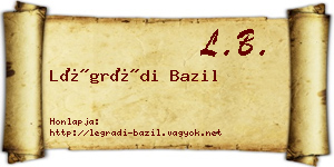 Légrádi Bazil névjegykártya